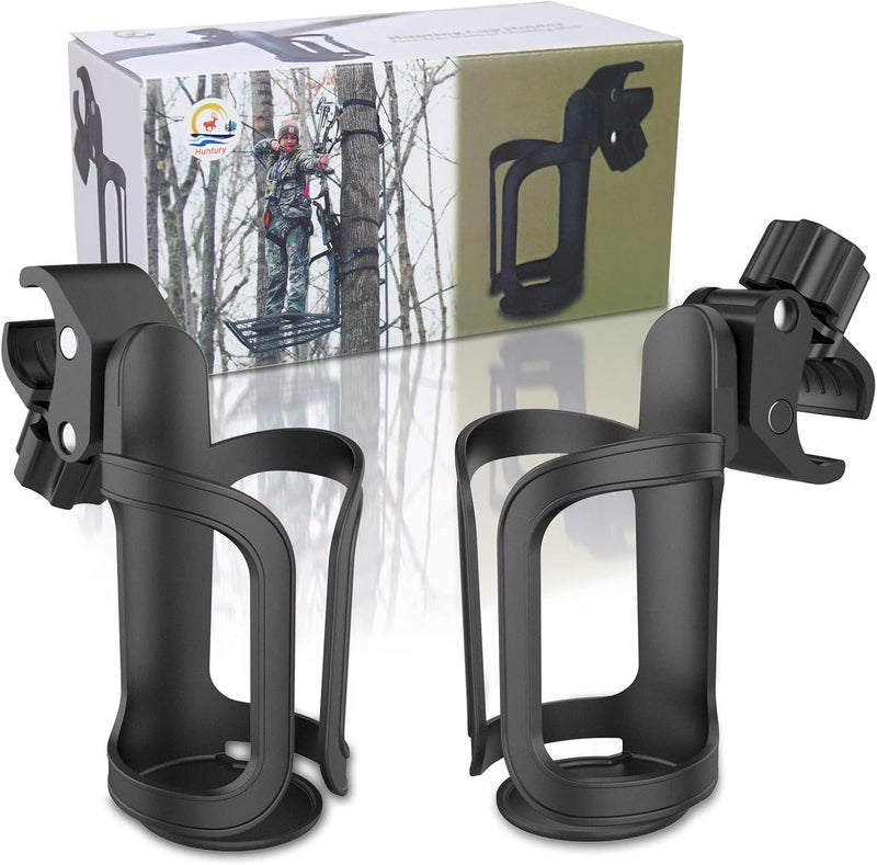 Huntury Cup Holder for Treestand Hunting, Easy Clamps On Tree Stand Or Climbing Sticks, Bottle Holder for Hunting, Install No Drilling Or Tool Needed Package of 2 - Image 1
